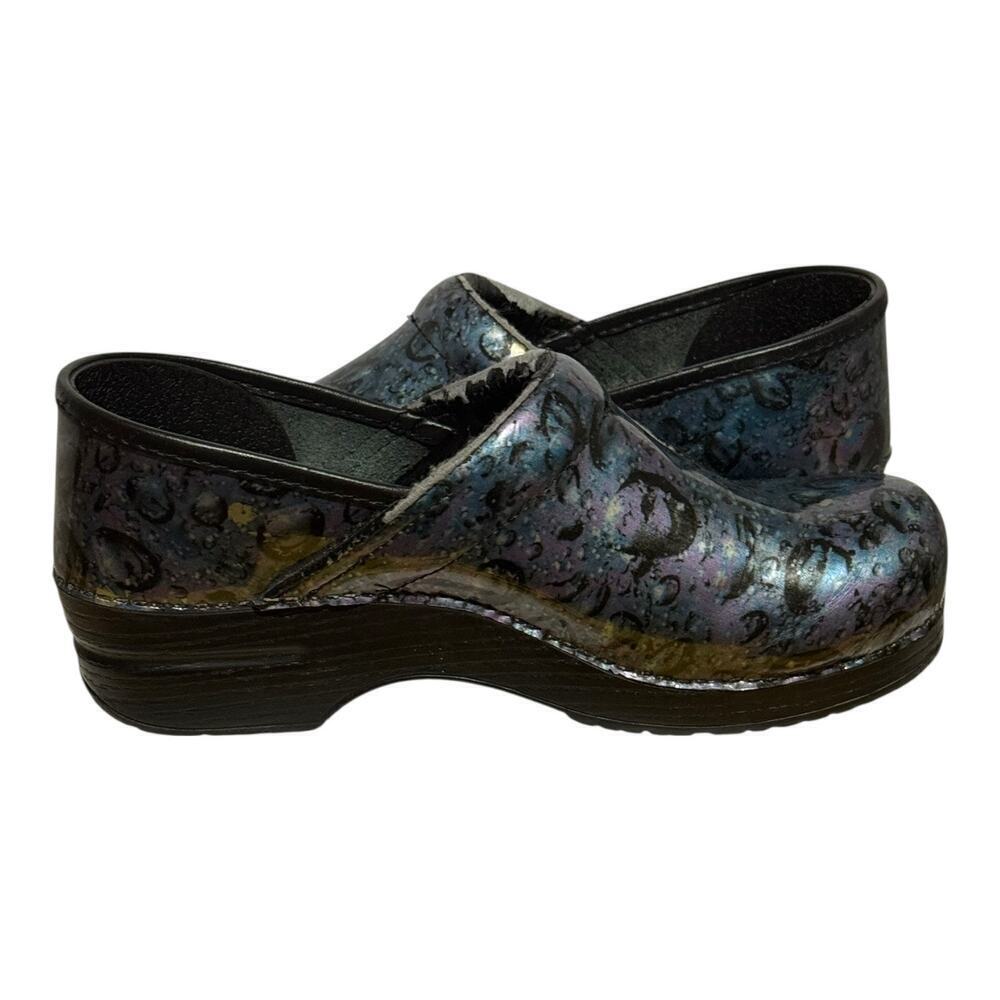 Dansko Professional Clogs Women's 10.5 Raindrop Galaxy Embossed Leather - Picture 7 of 8